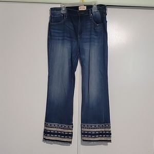 Driftwood Rosemond Straight Embroidered Cuff Jean